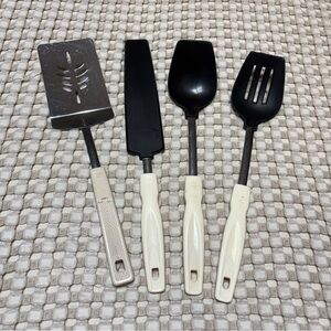 Vintage Koco 4 Pc Kitchen Cooking Utensils Spatula Slotted spoon 70s